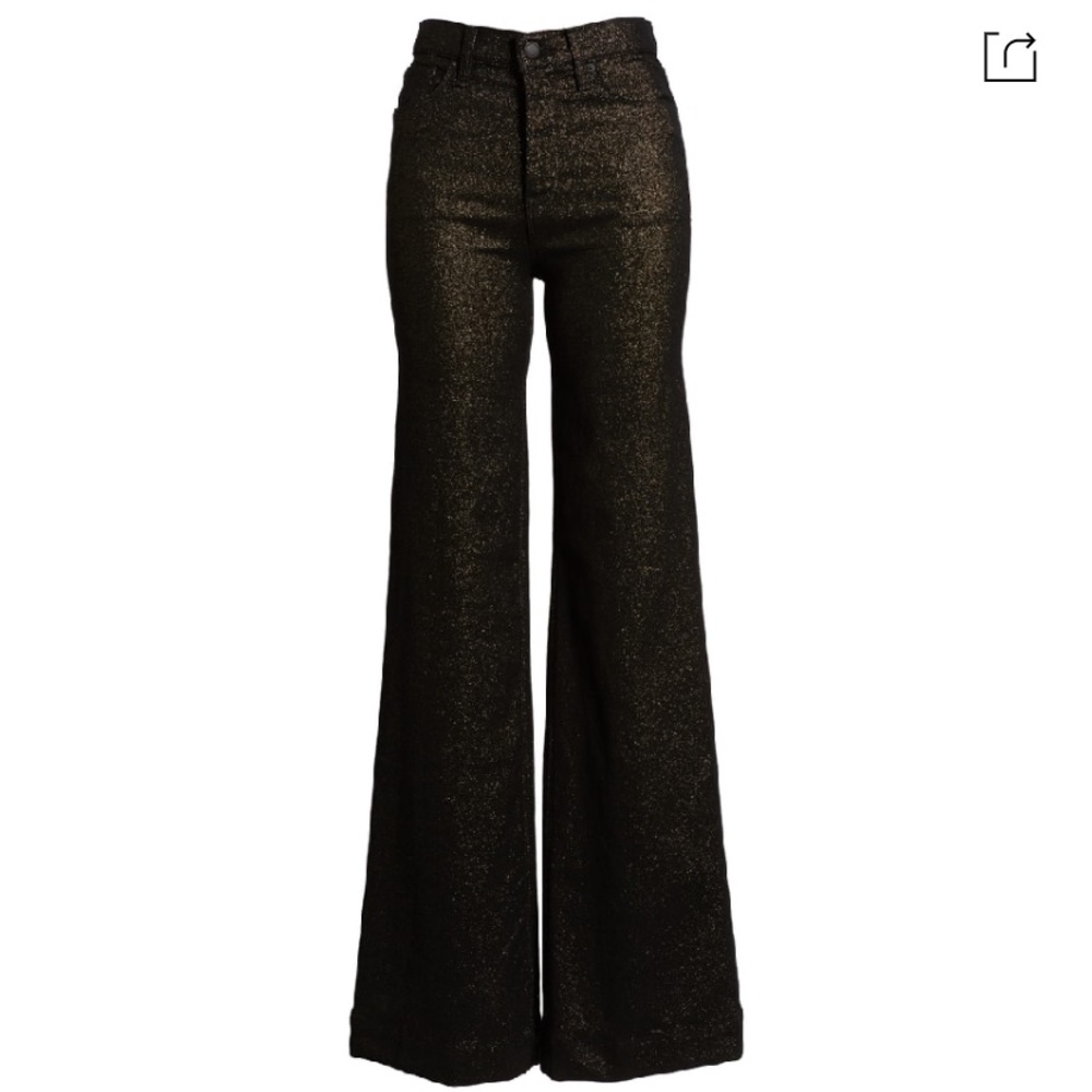NWT Hudson Holly High-rise Metallic Wide-leg Jeans